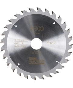 Griešanas disks kokam DeWalt; 190x2,6x30,0 mm; Z28; 10°