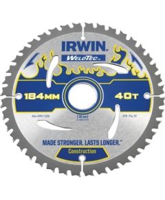 Griešanas disks kokam Irwin; 184x2,4x30,0 mm; Z40