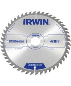 Griešanas disks kokam Irwin; 216x2,5x30,0 mm; Z48
