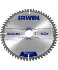 Griešanas disks alumīnijam Irwin; 216x2,5x30,0 mm; Z60; -6°