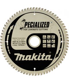 Griešanas disks laminātam Makita; 216x2,5x30,0 mm; Z72; 5°