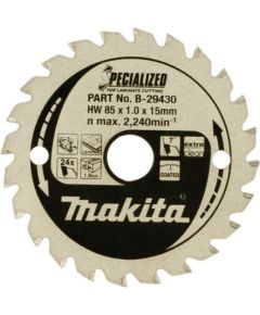 Griešanas disks laminātam Makita; 85x1x15,0 mm; Z24; 7°