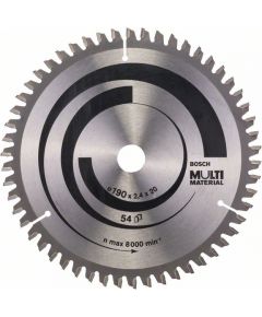 Griešanas disks kokam Bosch MULTI MATERIAL; 190x2,4x20,0 mm; Z54; -5°