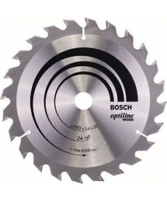 Griešanas disks kokam Bosch OPTILINE WOOD; 190x2,6x20,0 mm; Z24; 15°