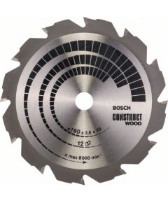 Griešanas disks kokam Bosch CONSTRUCT WOOD; 190x2,6x20,0 mm; Z12; 12°