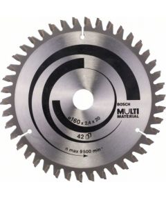 Griešanas disks kokam Bosch MULTI MATERIAL; 160x2,4x20,0 mm; Z42; -5°