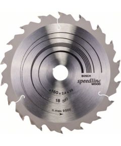 Griešanas disks kokam Bosch SPEEDLINE WOOD; 160x2,4x20,0 mm; Z18; 15°