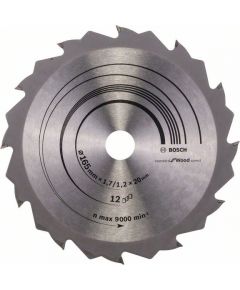 Griešanas disks kokam Bosch SPEEDLINE WOOD; 165x1,7x20,0 mm; Z12; 15°