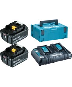 Piederumu komplekts Makita PowerPack; 18 V; 2x6,0 Ah akum. + lādētājs