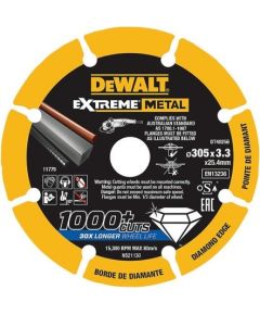 Griešanas disks metālam DeWalt; 305x3,3x25,4 mm