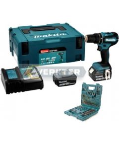 Akumulatora triecienurbjmašīna-skrūvgriezis Makita DHP485FJX1; 18 V; 2x3,0 Ah akum. + piederumi Аккумуляторная дрель / шуруповёрты