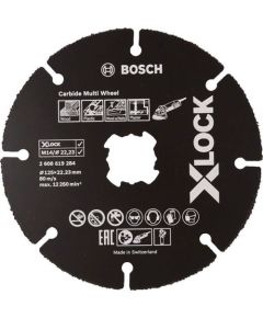 Griešanas disks kokam leņķa slīpmašīnām Bosch X-LOCK Carbide MultiWheel; 125x1x22,23 mm