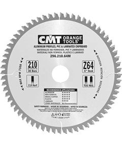 Griešanas disks alumīnijam CMT 296; 210x2,8x30; Z64; -6°