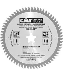 Griešanas disks alumīnijam CMT 296; 190x2,8x20; Z64; -6°