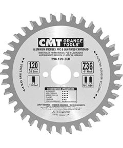 Griešanas disks alumīnijam CMT 296; 120x1,8x20; Z36; -6°