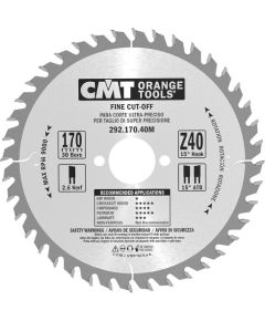 Griešanas disks kokam CMT 292; 170x2,6x30; Z40; 15°