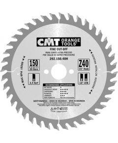 Griešanas disks kokam CMT 292; 150x2.4x20; Z40; 15°