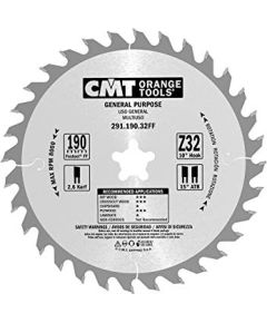 Griešanas disks kokam CMT 291; 190x2,6x20; Z32; 10°