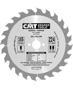 Griešanas disks kokam CMT 291; 165x2,2X20 mm; Z24