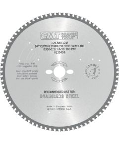 Griešanas disks metālam CMT 226; 300x2,2x30; Z80; 10°