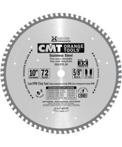 Griešanas disks metālam CMT 226; 254x2,2x15,87; Z72; 10°