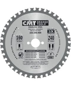 Griešanas disks metālam CMT 226; 160x1,8x20; Z40; 10°