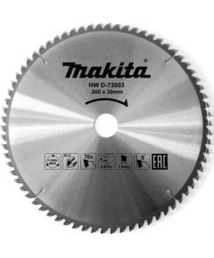 Griešanas disks alumīnijam Makita; 260x2,8x30,0 mm; Z70; 5°