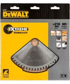 Griešanas disks kokam DeWalt; 216x3x30,0 mm; Z60; 10°