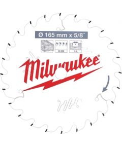 Griešanas disks kokam Milwaukee 4932471294; 165x20x2,2 mm; Z24; 15°