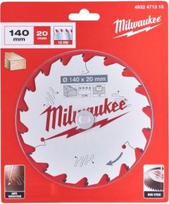 Griešanas disks kokam Milwaukee 4932471310; 140x20x1,6 mm; Z18; 18°