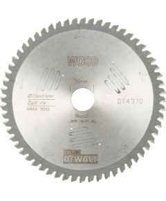 Griešanas disks kokam DeWalt DT4370-QZ; 216x30 mm; 60T