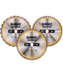 Griešanas disks kokam DeWalt DT1964-QZ; 24T; 48T; 60T; 305 mm; 3 gab.