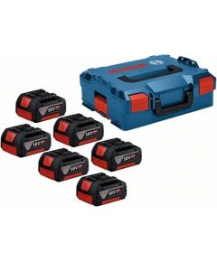 Piederumu komplekts Bosch GBA 18V; 18 V; 6x4,0 Ah + koferis