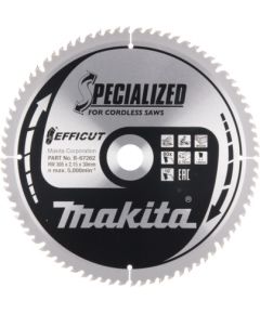 Griešanas disks kokam Makita EFFICUT; 305x2,15x30,0 mm; Z80; 10°