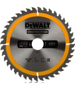 Griešanas disks kokam DeWalt Construction; 190x30 mm; Z40