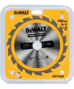 Griešanas disks kokam DeWalt Construction; 190x30 mm; Z18