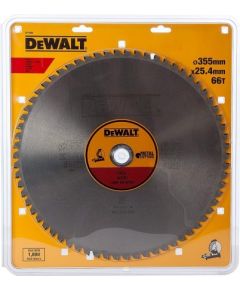 Griešanas disks metālam DeWalt; 355x2,31x25,4 mm; Z66; 1,5°
