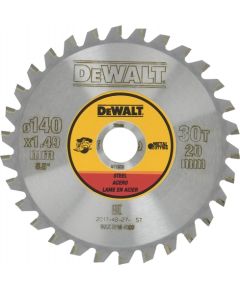 Griešanas disks metālam DeWalt; 140x1,49x20,0 mm; Z30; 1,5°