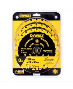 Griešanas disks kokam DeWalt; 190x1,65x30,0 mm; Z24; 18°