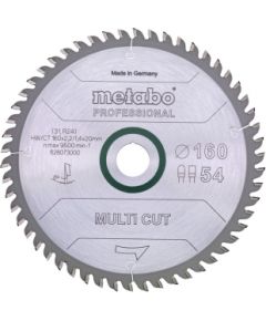 Universālais griešanas disks Metabo Multi-Cut; 160x2,2x20,0 mm; Z54; 8°