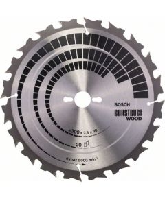 Griešanas disks kokam Bosch CONSTRUCT WOOD; 300x2,8x30,0 mm; Z20; 15°