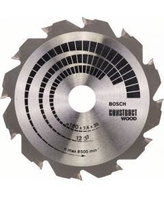 Griešanas disks kokam Bosch CONSTRUCT WOOD; 180x2,6x30,0 mm; Z12; 12°