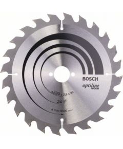 Griešanas disks kokam Bosch OPTILINE WOOD; 230x2,8x30,0 mm; Z24; 15°