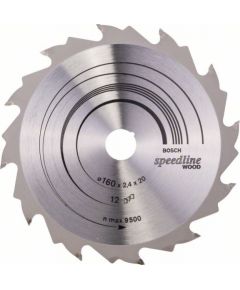 Griešanas disks kokam Bosch SPEEDLINE WOOD; 160x2,4x20,0 mm; Z12; 15°