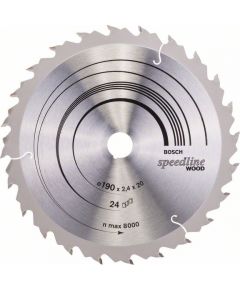 Griešanas disks kokam Bosch SPEEDLINE WOOD; 190x2,6x20,0 mm; Z24; 15°