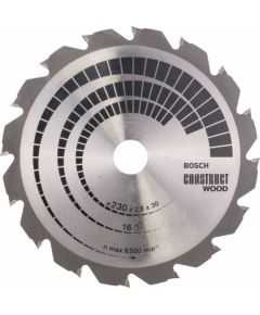 Griešanas disks kokam Bosch CONSTRUCT WOOD; 230x2,8x30,0 mm; Z16; 12°