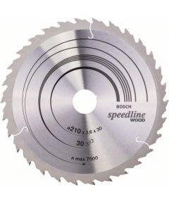Griešanas disks kokam Bosch SPEEDLINE WOOD; 210x2,6x30,0 mm; Z30; 15°