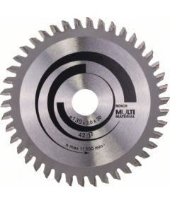 Griešanas disks kokam Bosch MULTI MATERIAL; 130x2x20,0 mm; Z42; -5°