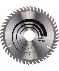 Griešanas disks kokam Bosch OPTILINE WOOD; 165x2,6x30,0 mm; Z48; 15°