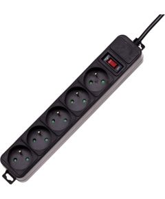 Akyga Surge protector AK-SP-05A 1,8m 5 outlets CEE7/5 +switch Black